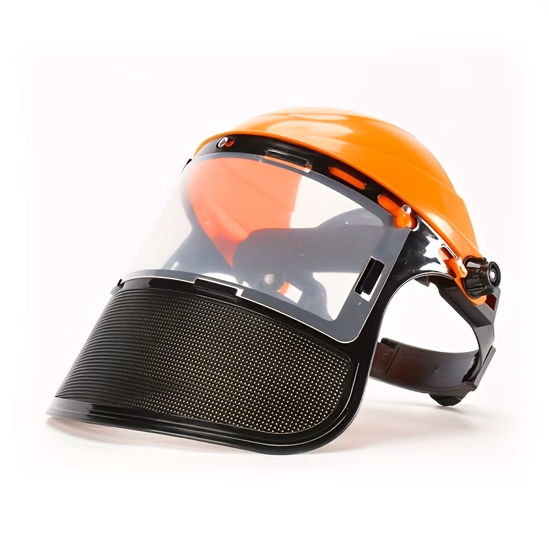 Lawnmower Face Mask Hedge Trimmer & Chainsaw Protective Face Shield, Dust-Proof Splash-Proof Head-Worn Mesh Mask for Garden Mowing & Outdoor Work