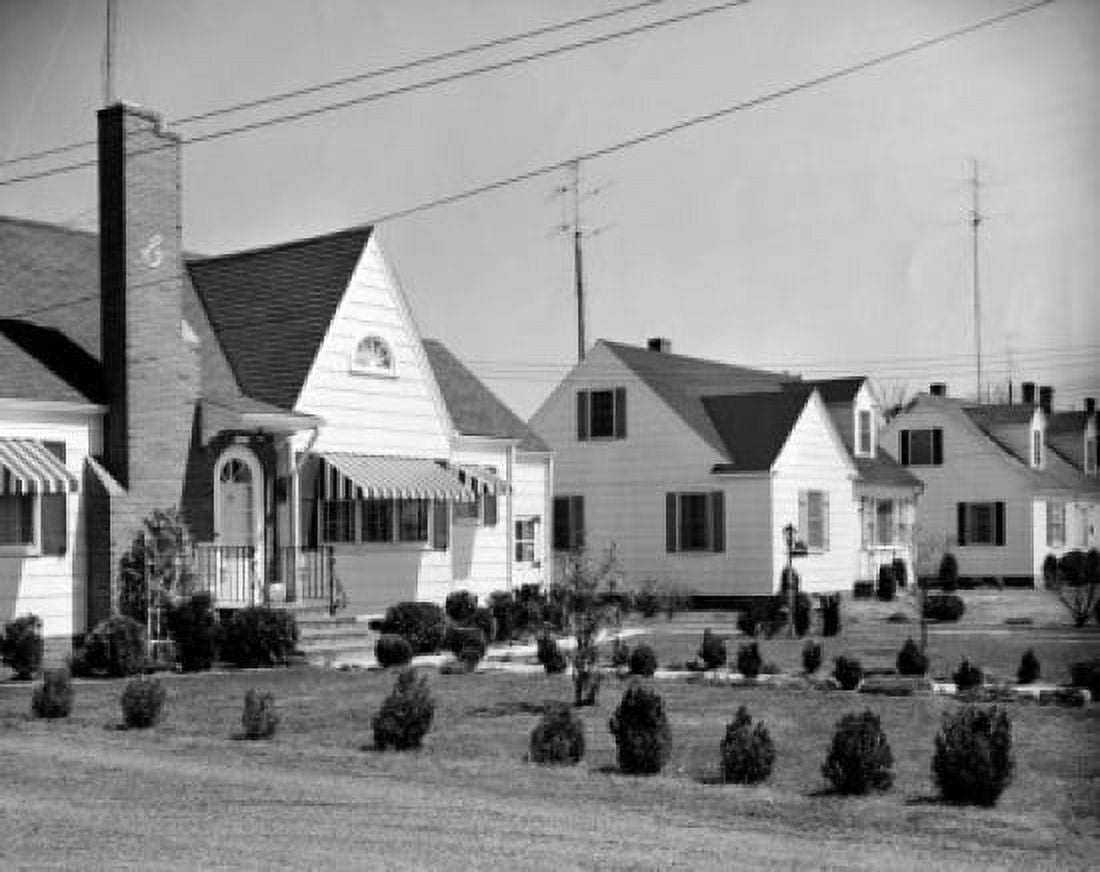 Lawns in front of houses Canvas Art - (18 x 24)