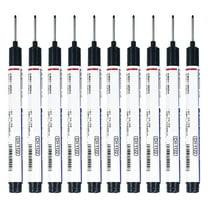 Lawor 10Pcs Waterproof Deep Markers, Long Nose In 2Mm Felt Tip, 30Mm Permanent Pens, Deep Hole Carpenter Ink For Builders Construction Black