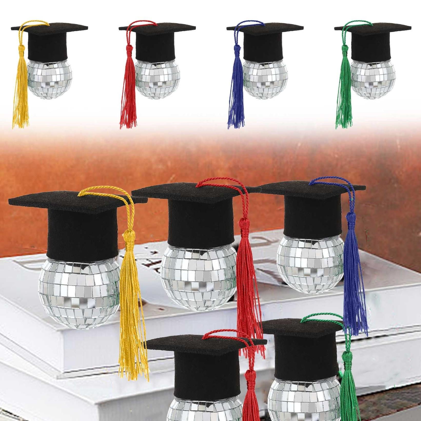 Lawor Graduation Ornaments Mirror Ball With Mini Graduation Hat Tiny ...