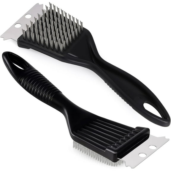 Lawor Grill Brush And Scraper,Barbecue Grill Cleaning Brush Stainless Steel Wire Grill Brush Bbq Cleaner Accessories For Outdoor Grill, Durable And Easy To Clean Black Free Size