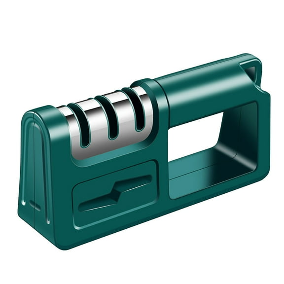 Lawor Knife Sharpeners, Best 4 In 1 Manual Kitchen Knives & Scissor Sharpeners, 4 - Stage Knife Sharpening System With Diamond Steel, Ceramic Stone, Ergonomic Design, Non-Slip Base Green Free Size