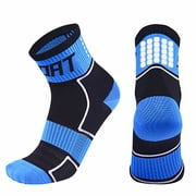 Lawor Socks For Men&Women Men Women Middle Canister Movement Towel Nylon Ride Cycling Running Reflective Blue Xl