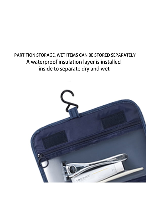Wet And Dry Cosmetic Organiser Hooked Wash Bag Navy