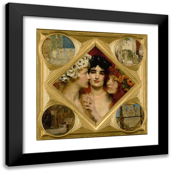 Lawrence Alma-Tadema 12x12 Black Modern Framed Museum Art Print Titled - The Three Graces