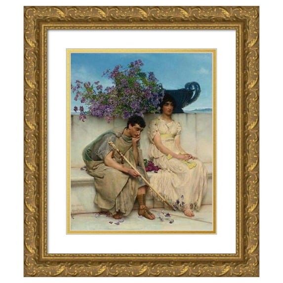 Lawrence Alma-Tadema 20x24 Gold Ornate Framed and Double Matted Museum Art Print Titled - An Eloquent Silence