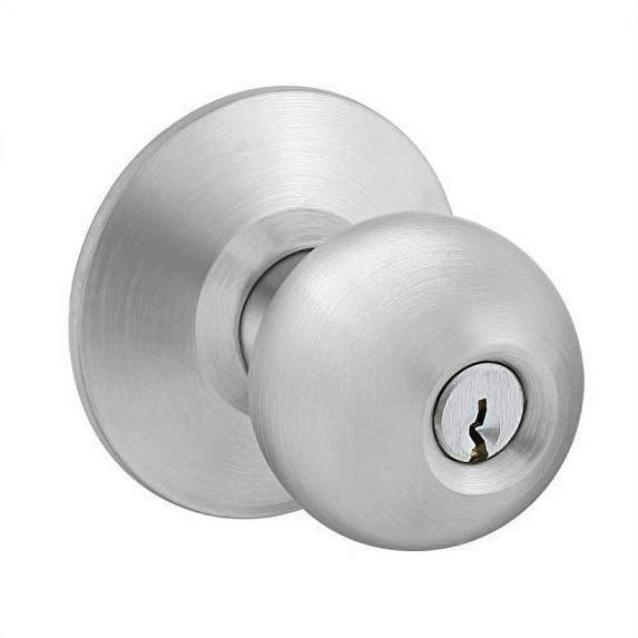 Lawrence Cylindrical Heavy Duty Grade 2 Commercial Knob Lockset 2 3/8 Backset Satin Stainless Steel Classroom Function Keyed Alike