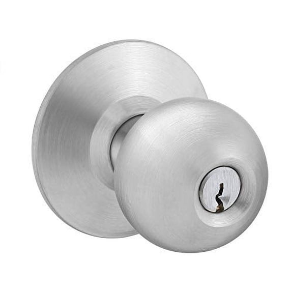 Lawrence Cylindrical Heavy Duty Grade 2 Commercial Knob Lockset 2 3/8 Backset Satin Stainless Steel Entrance/Keylock Function Keyed Alike
