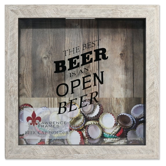 Lawrence Frames 10x10 Weathered Birch Shadow Box Beer Cap Holder