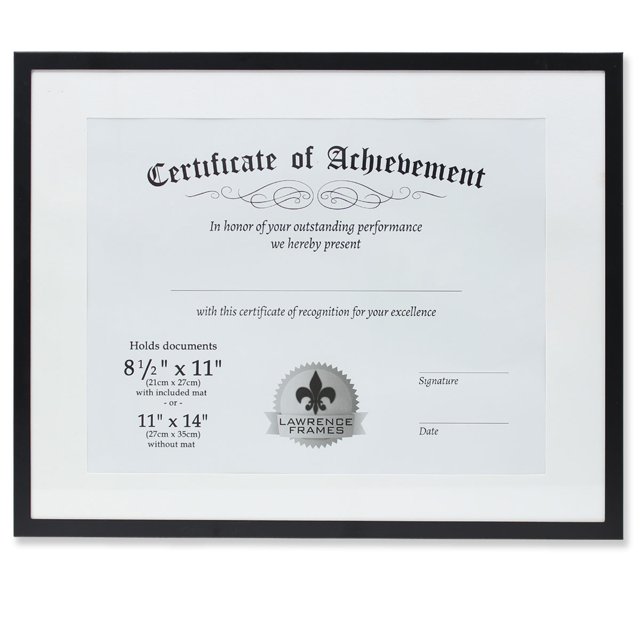 Lawrence Frames 11x14 Dual Use Black Aluminum Document Frame