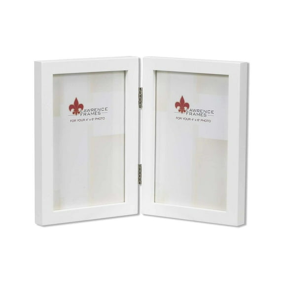 Lawrence Frames 4" x 6" Studio Wood White Double Picture Frame (755846D)