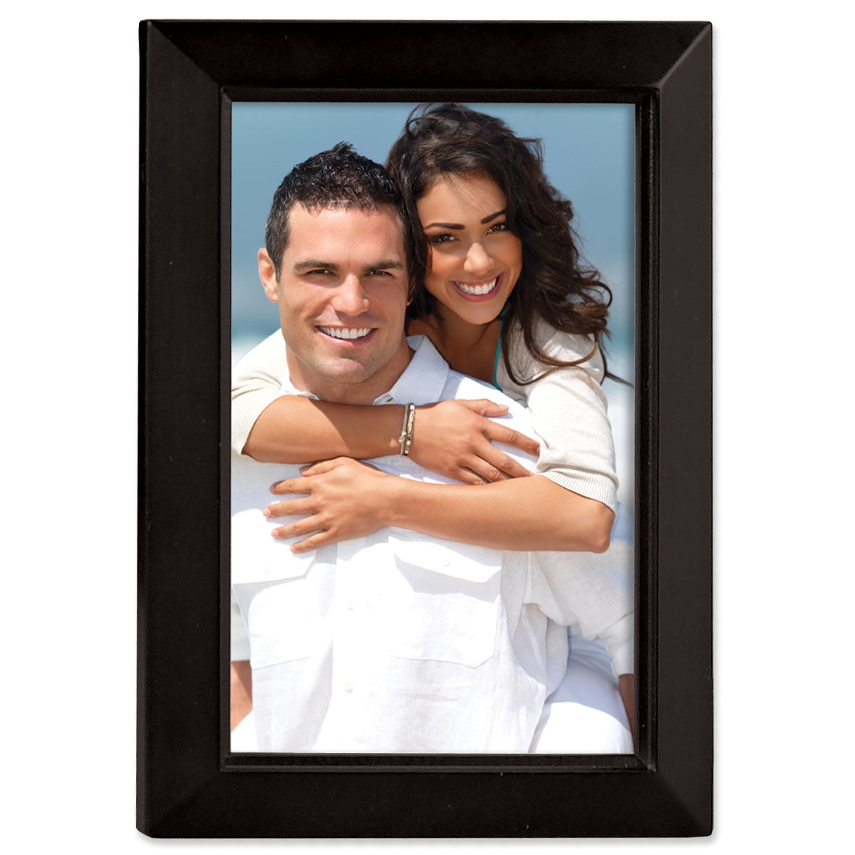 Classic Black Wood 4x6 Picture Frame with Beveled Finish