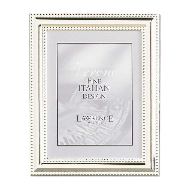 Lawrence Frames 4x5 Metal Picture Frame Silver-Plate with Delicate Beading 510745