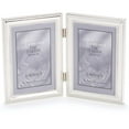 thumbnail image 1 of Lawrence Frames 4x6 Hinged Double (Vertical) Metal Picture Frame Silver-Plate with Delicate Beading, 1 of 3