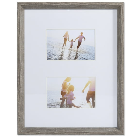 Lawrence Frames 4x6 Wide Border Double Matted Frame - Gallery Gray 11x14