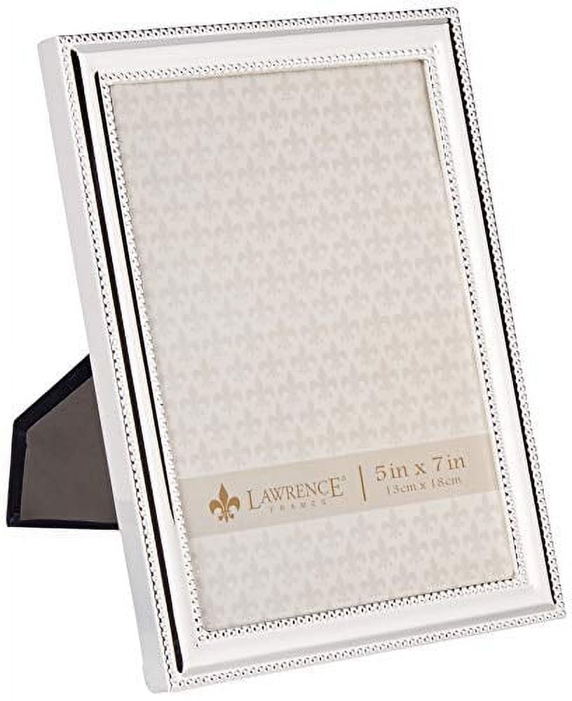 5x5 Silver-Plated Beaded Metal Picture Frame