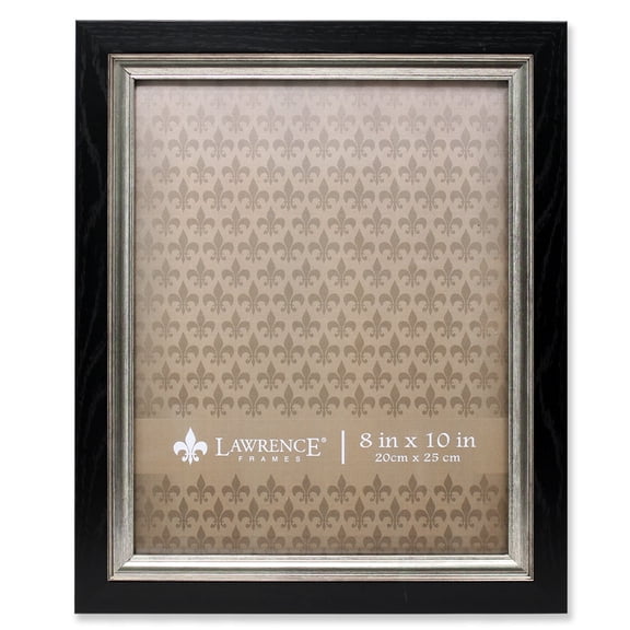 Lawrence Frames 536480 Burnished Silver Composite Picture Frame - Black- 0.80 in.