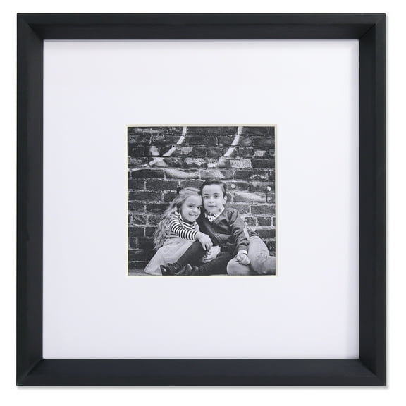 Lawrence Frames 5x5 Wide Border Matted Frame - Gallery Black 10x10