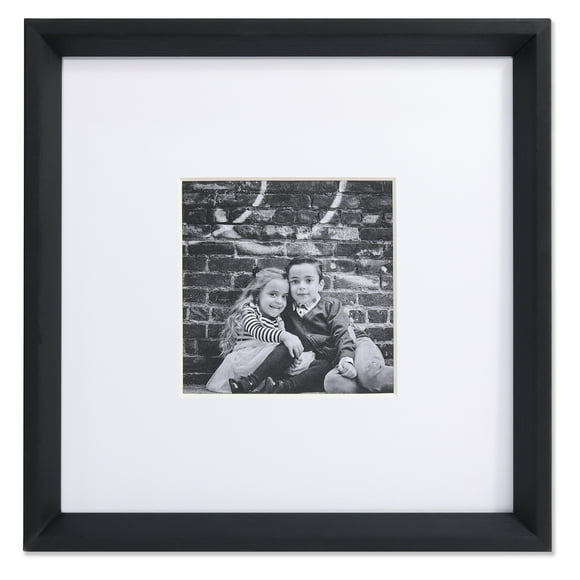 Lawrence Frames 5x5 Wide Border Matted Frame - Gallery Black 10x10
