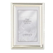 Lawrence Frames 5x7 Metal Picture Frame Silver-Plate with Delicate Beading