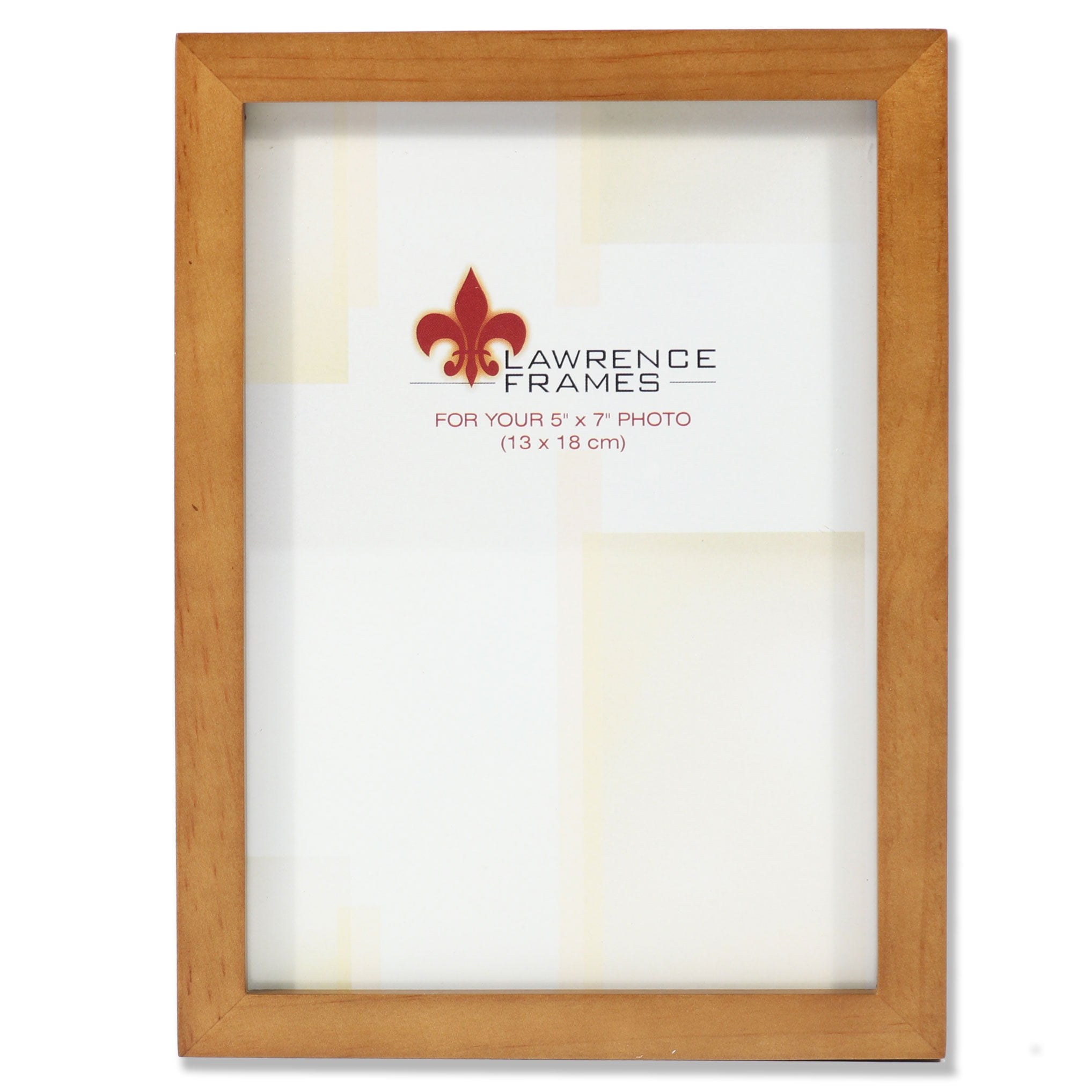Nutmeg Wood 5x7 Rectangular Picture Frame with Beige Accents