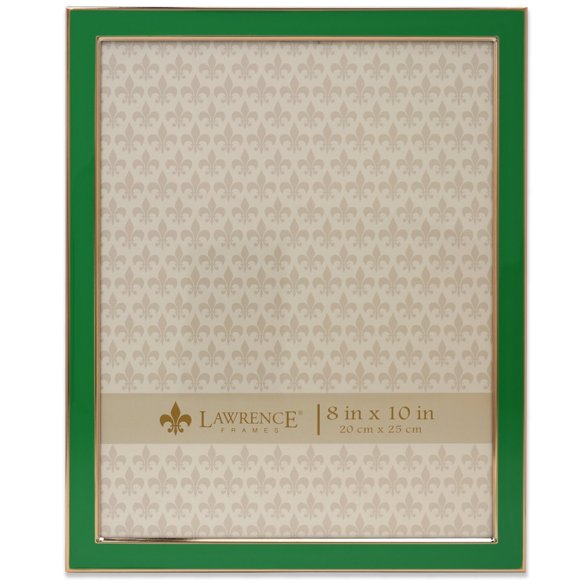 Gold and Green Polished Enamel Metal 8x10 Picture Frame