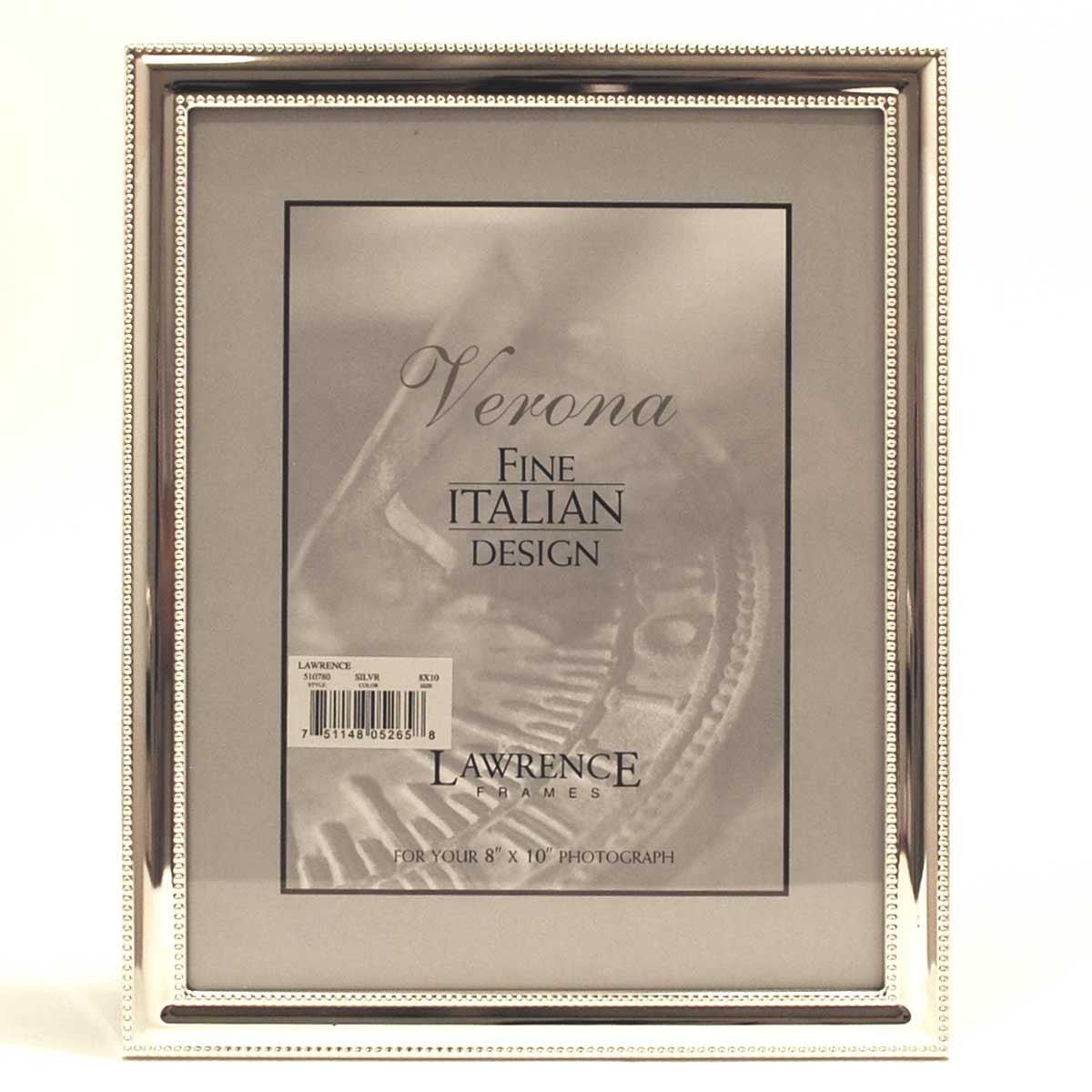 Elegant Silver-Plated 8x10 Beaded Picture Frame