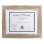 Lawrence Frames Blonde Wood & Silver 11x14 Matted to 8.5x11 Document/Diploma/Certificate Picture Frame with Double Bevel Cut Matting
