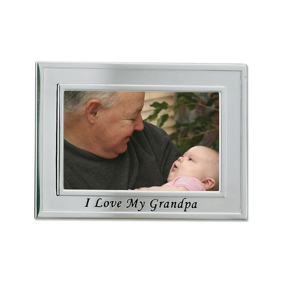 Lawrence Frames Brushed Metal 4x6 I Love My Grandpa Picture Frame 506664