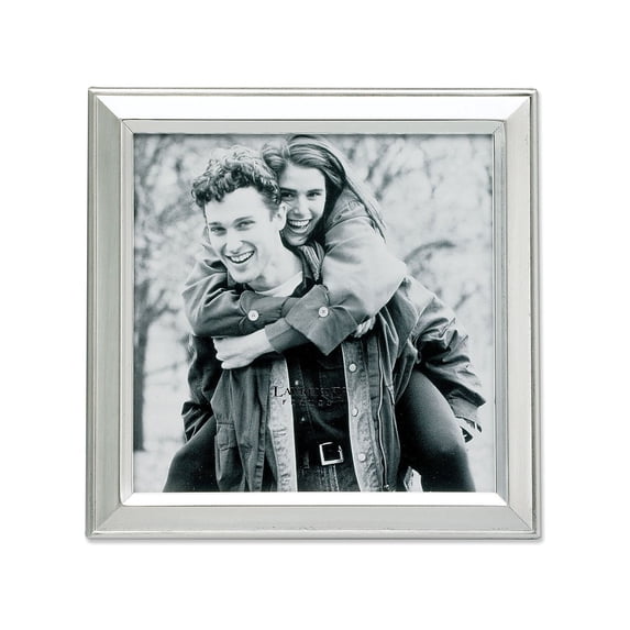 Lawrence Frames Brushed Silver Plated 5x5 Metal Picture Frame Shiny Inner Edge 750155