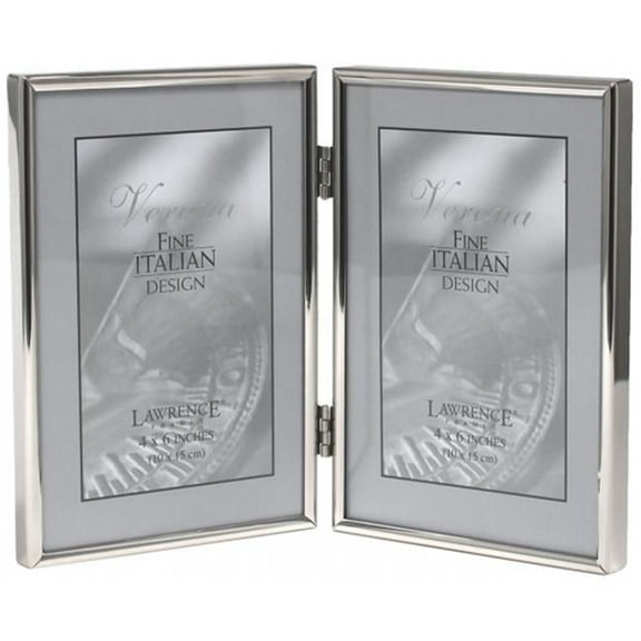 Lawrence Frames Hinged Double Simply Metal Picture Frame - Silver- 0.67 in.