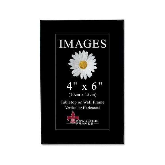 Lawrence Frames Image Collection 4" x 6" Plastic Black Picture Frame 6/Pack 350046