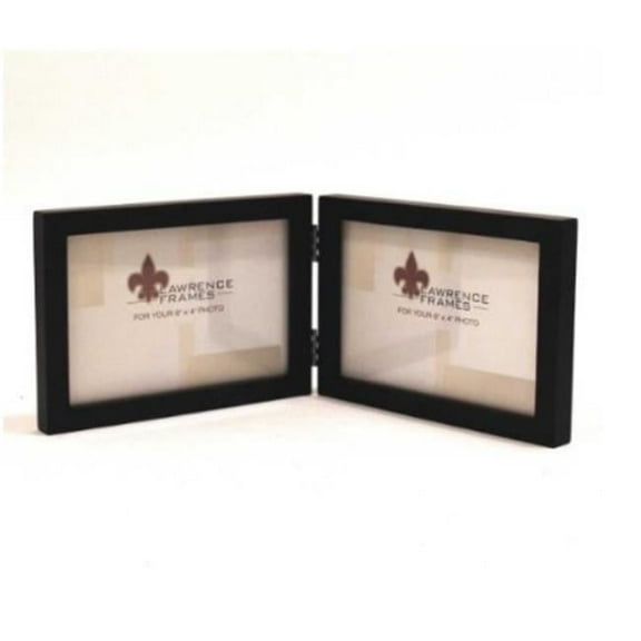 Lawrence Frames Lawrence Frames 4x6 Hinged Double - Horizontal - Black Wood Picture Frame - Gallery Collection