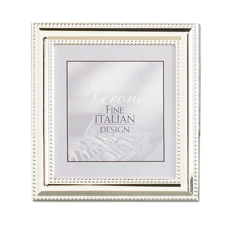 Lawrence Frames Lawrence Frames 5x5 Metal Picture Frame Silver Plate with Delicate Beading