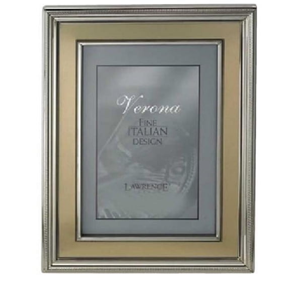 Lawrence Frames  Lawrence Frames 8x10 Silver Plated Metal Picture Frame - Brushed Gold Inner Panel