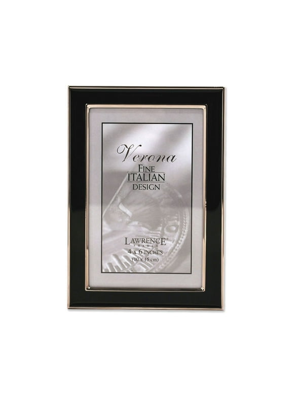 Lawrence Frames  Lawrence Frames Silver Plated 4x6 Metal with Black Enamel Picture Frame