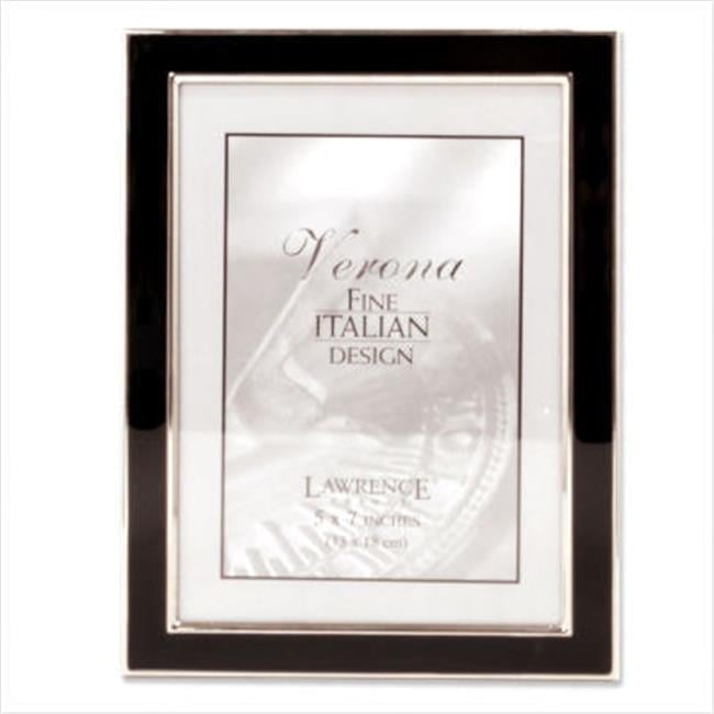 Silver Plated 5x7 Metal Frame with Black Enamel