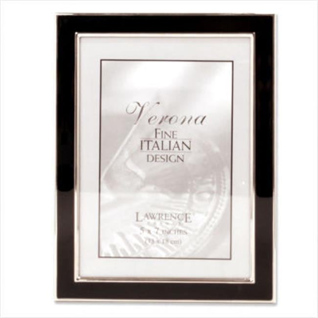 Silver Plated 5x7 Metal Frame with Black Enamel
