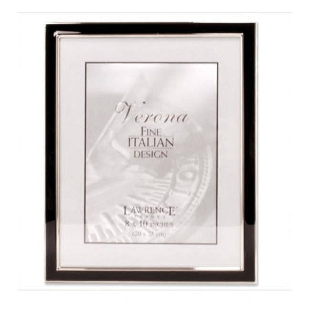 Elegant 8x10 Black and Silver Metal Tabletop and Wall Picture Frame