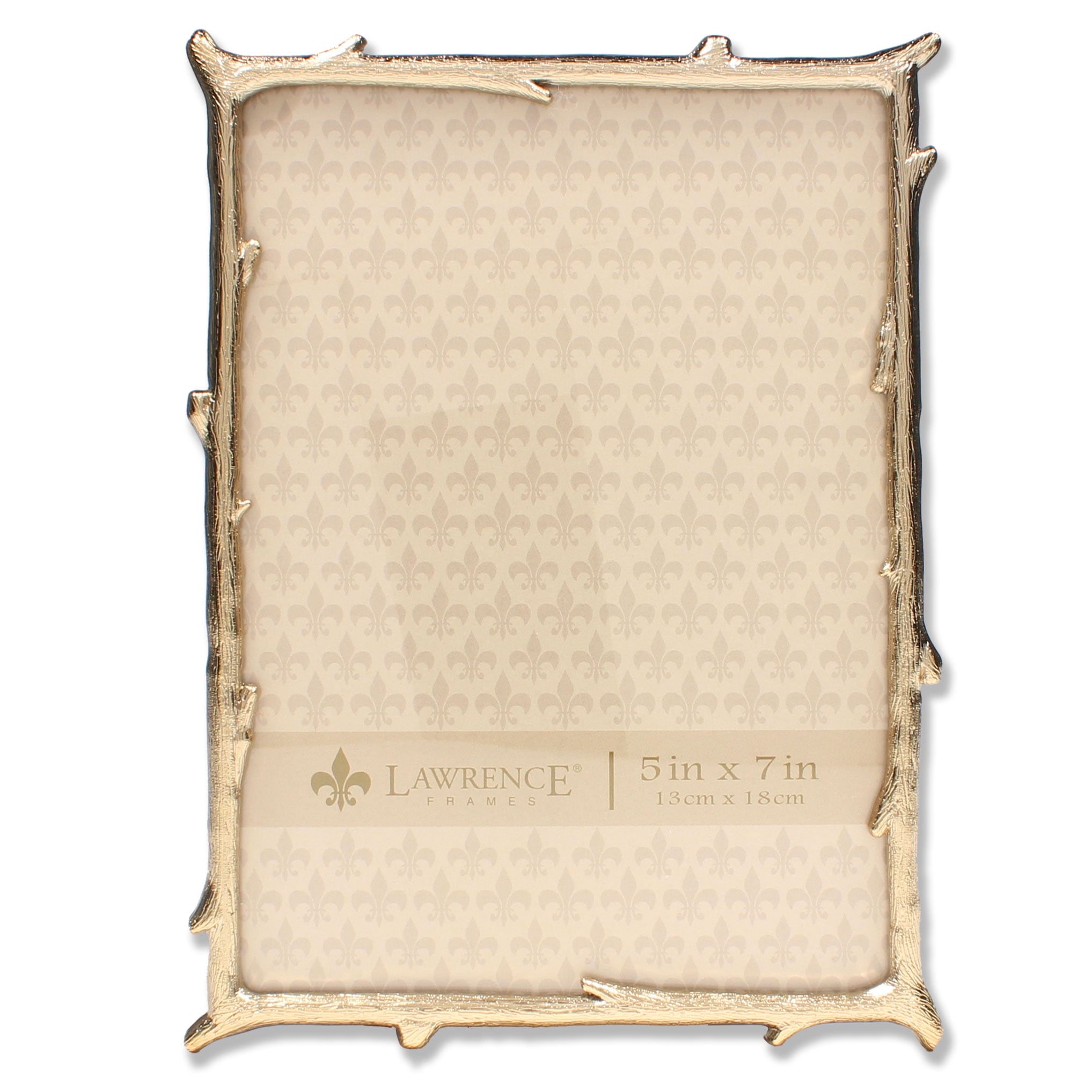 Lawrence Frames Matted White Enamel Picture Frame With Gold Accent - 4x4 Inch, Tabletop Or Wall Mount - View #2