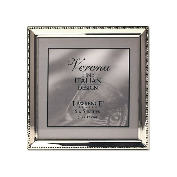 Lawrence Frames Polished Silver Plate 5x5 Picture Frame - Bead Border Design