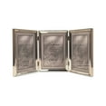 thumbnail image 1 of Lawrence Frames Polished Silver Plate 5x7 Hinged Triple Picture Frame - Bead Border Design, 1 of 2