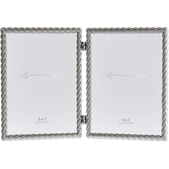 BRUSHED NICKEL ROPE Double 5x7 frame - 5x7
