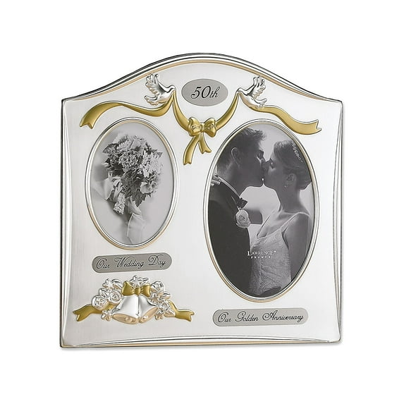 Lawrence Frames Satin Silver & Brass Plated 2 Opening Picture Frame 590143