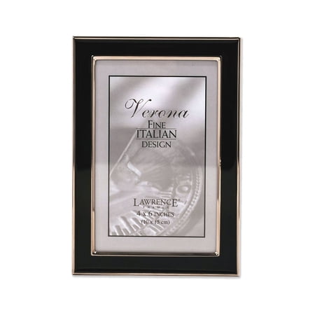 Lawrence Frames Silver Plated 4x6 Metal with Black Enamel Picture Frame 586046