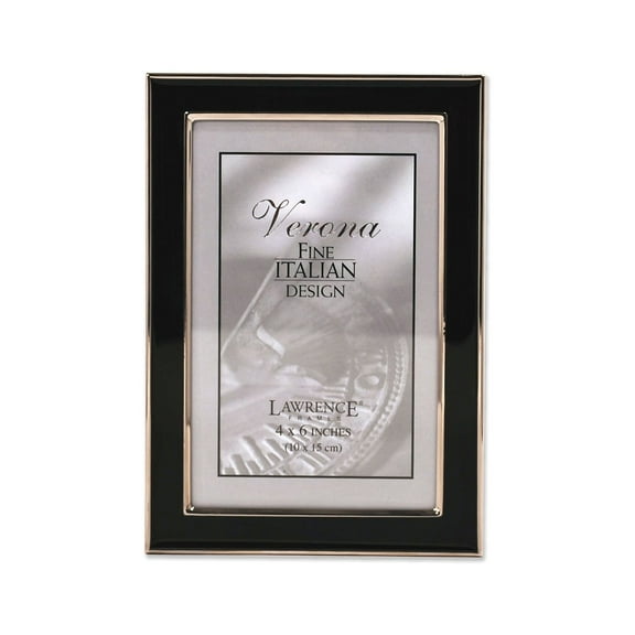 Lawrence Frames Silver Plated 4x6 Metal with Black Enamel Picture Frame 586046