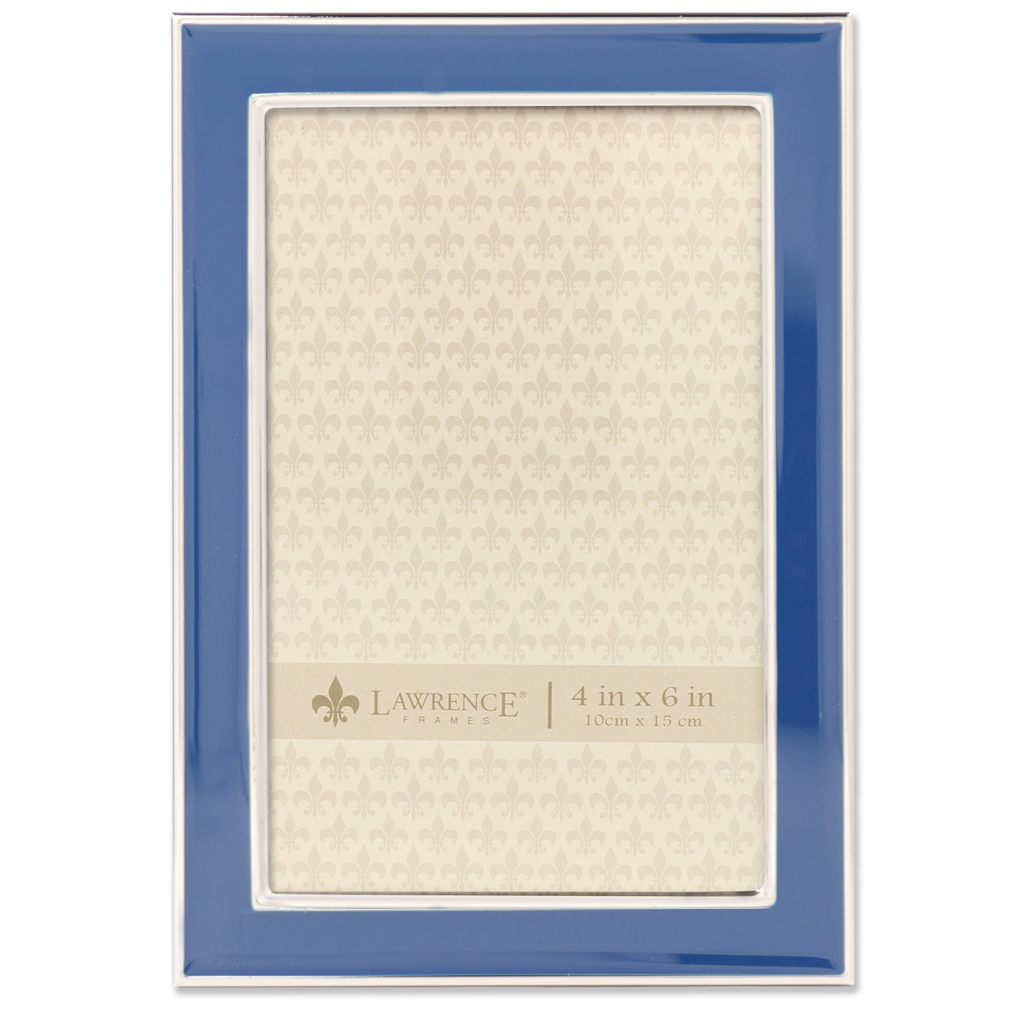 Lawrence Frames Silver Plated 4x6 Navy Enamel Picture Frame