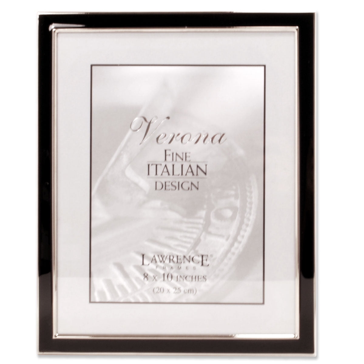 Elegant 8x10 Black and Silver Metal Tabletop and Wall Picture Frame