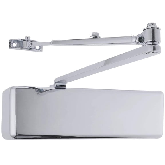 Lawrence Hardware Extra Heavy Duty Commercial Door Closer for Interior & Exterior Doors, Polished Chrome
