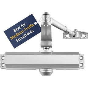 Lawrence Hardware Medium Duty Door Closer, Grade 2 Adjustable Commercial Door Closer for Doors